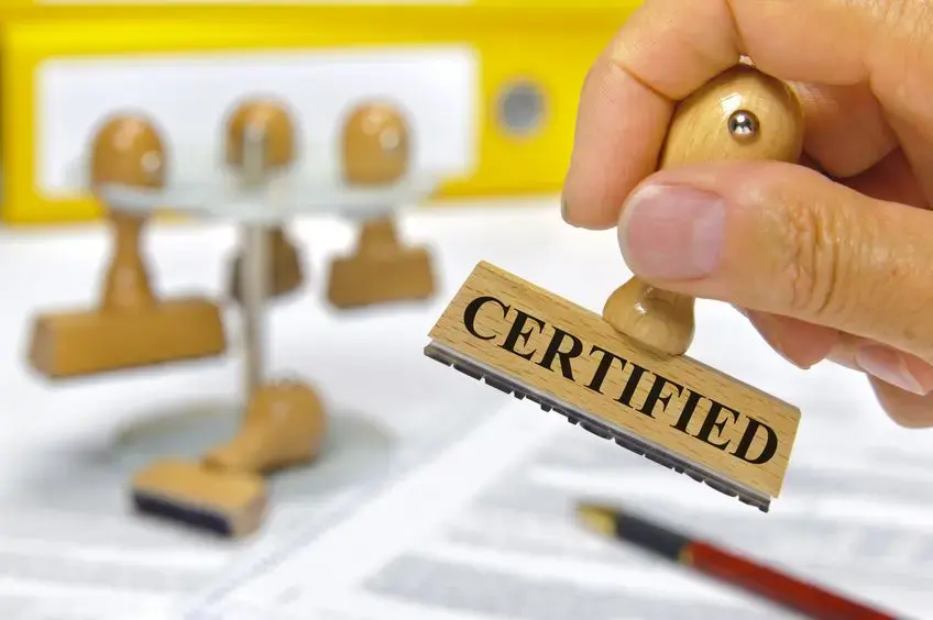 Certification stamp illustrating legal translation for official documents
