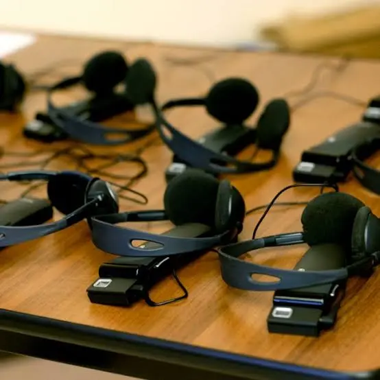 Wireless delegate headsets prepared for interpretation equipment hire
